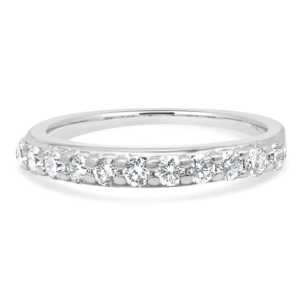 14 Karat White Gold Diamond Band