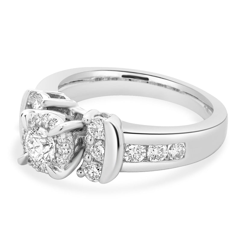 14 Karat White Gold Round Diamond Engagement Ring