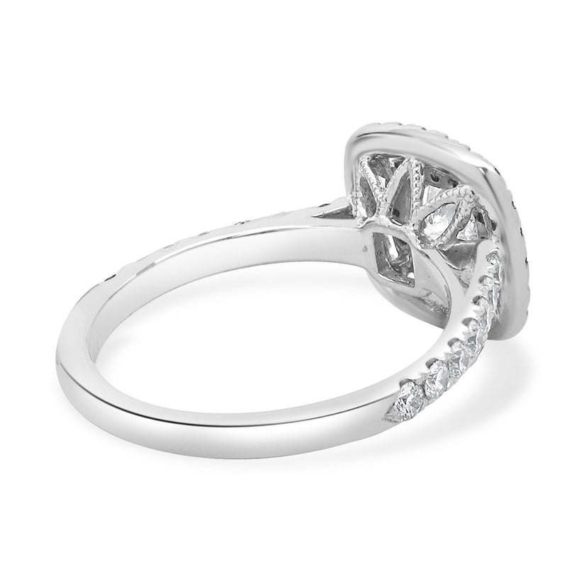 Neil Lane 14 Karat White Gold Cushion Cut Diamond Engagement Ring