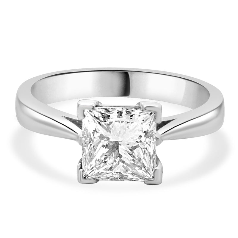 14 Karat White Gold Princess Cut Diamond Engagement Ring
