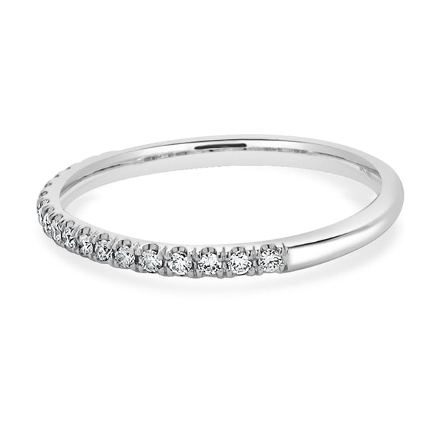 14 Karat White Diamond Band