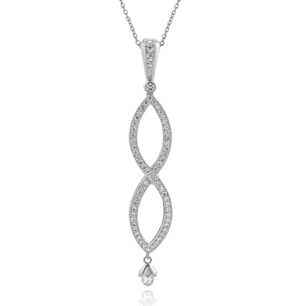 Michael Beaudry Platinum Diamond Infinity Crossover Necklace