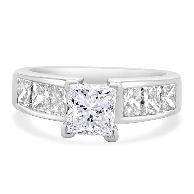 14 Karat White Gold Princess Cut Diamond Engagement Ring