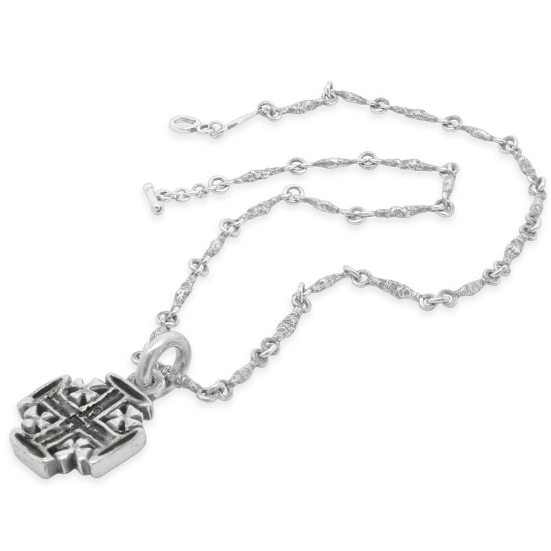 Lee Brevard Sterling Silver Old Money Chain Cross Charm Necklace