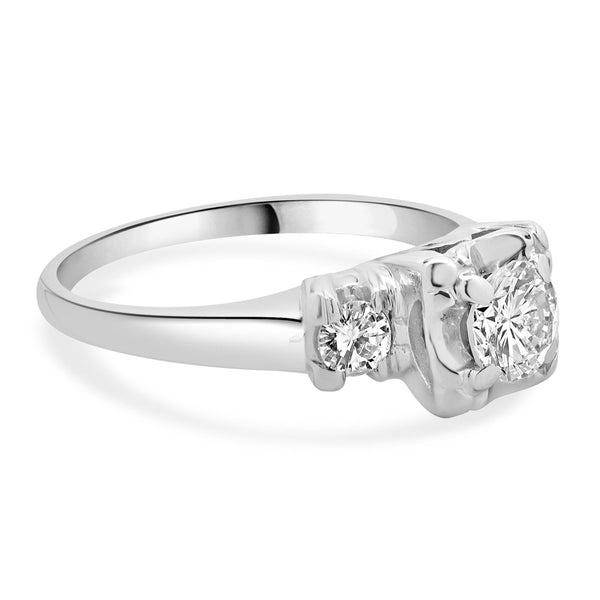 14 Karat White Gold Vintage Diamond Engagement Ring
