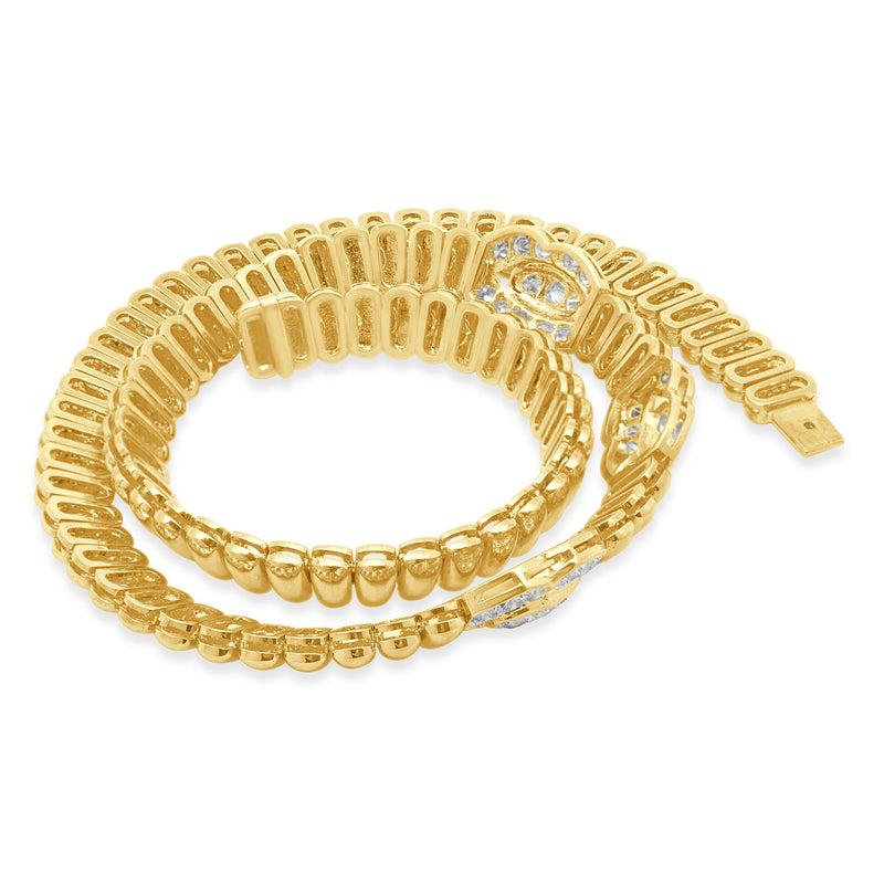 22 Karat Yellow Gold Link Style Diamond Collar Necklace