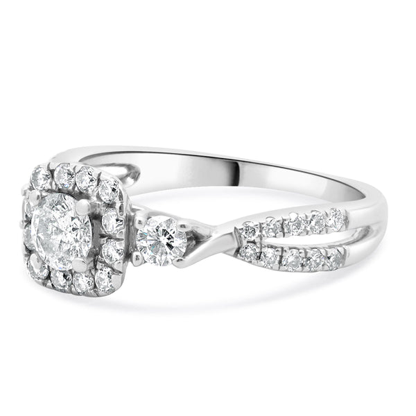 14 Karat White Gold Diamond Engagement Ring