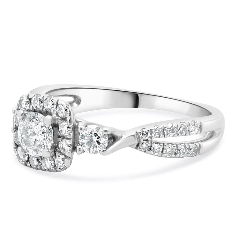 14 Karat White Gold Diamond Engagement Ring